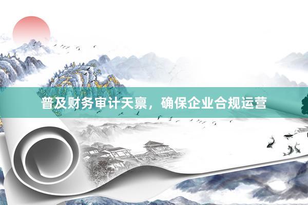 普及财务审计天禀，确保企业合规运营